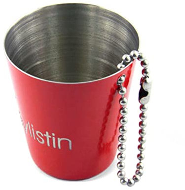 sprengers Personalisierbarer Schnapsbecher aus Edelstahl – Individuelles Schnapsglas mit Name in verschiedenen Farben - JGA (Rot)