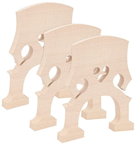 FINGERINSPIRE 3 Stück Cellophanbrücke aus Ahornholz 3/4 4/4 Cellobrücke Ahornholz selbstjustierende montierte Brücke Holzfarbe Cellophanbrücke kompatibel mit Cello Musikinstrumenten Ersatzzubehör