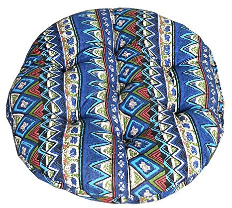 Lukery Rotondo Cuscino Lounge da Esterno,Cuscini da Terra Sedia Cuscino Rilievi della sede per Sedie da Cucina Sedia Pad Cuscini Tatami per Sedie da Pranzo, Giardino, Ufficio (Blu Boho,40x40cm)