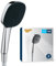 GROHE Vitalio 110, Duschkopf mit Schlauch, 14l pro Min (Handbrause 2 Strahlarten, Universalanschluss, Silikonring schützt bei Stürzen, Duschbrause mit Duschschlauch 1,5m), eckig, chrom, 26973001