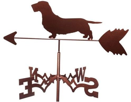 YUZDNM Wetterhahn - Wetterhahn Fürs Dach - Wetterfahne, Rauhaardackel Hund Windrichtungsanzeiger Rostfreier Stahl Windfahne Deko-Wetterfahne Wetterfahne Im Antik Stil Wetterfahne, Dach Garten Deko