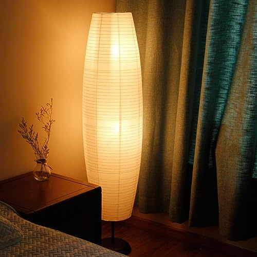 Sombra de Lámpara de Pie Moderna de Papel 43.3x12.6 Pulgadas para Sala de Estar o Dormitorio (Tira de Luz)