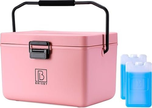 Brisby Kühlbox 12 Liter - Kühlbox ohne Strom, Rosa, 40 Stunden kühl, Inklusive 2 große Kühlelemente 200ML, mit Schneidbrettern, vielseitige cool Box, 22 x 33 cm