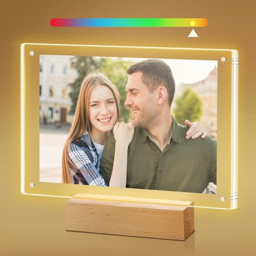 laapee Light up Picture Frame 5x7, Color-Changing Led Picture Frame, Love Photo Frames for Couple, Cute Picture Lamp Decor for Family