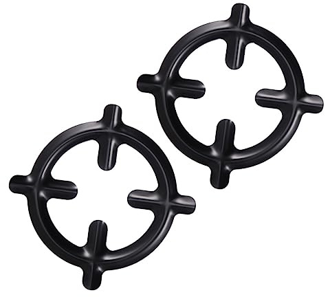 Supports à Cafetière en Fer pour Cuisinière à Gaz, Lot de 2 | Noir, Structure Robuste, Stabilité pour Petites Casseroles ou Poêles, Usage Maison et Restaurant