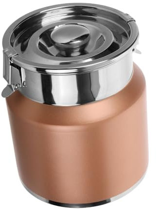 Amosfun Pichet De Stockage Deau Pichet Portable Bidon De Riz En Acier Inoxydable Stockage De Graisse Domestique