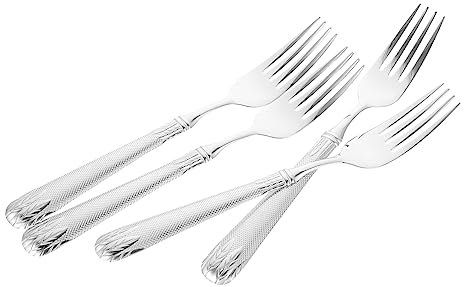 MAGICLULU 4 Stück Edelstahl Menügabel Grillgabeln Mit Hammerschlag Für Camping Grillparty Vielseitig Und Langlebig