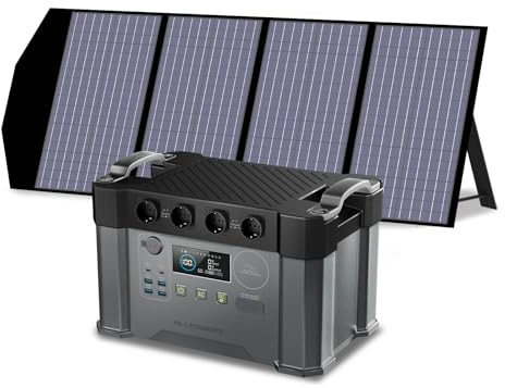 ALLPOWERS 2400W Estación de energía portátil S2000 Pro Paneles solares 140W | batería portátil LiFePo4 de 1451Wh generador solar de salida de CA 4x2400W con MPPT y SAI＜15ms