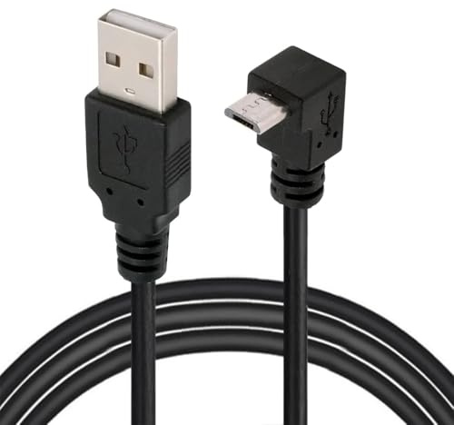JSER Câble de Charge de données Micro USB 2.0 Type 5 Broches coudé à 90 degrés vers USB 2.0 Type-A 480 Mbps Données pour téléphone Tablette Ordinateur Appareil Photo (50 cm)