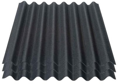 Onduline Easyline Dachplatte Wandplatte Bitumenwellplatten Wellplatte 3x0,76m² - schwarz