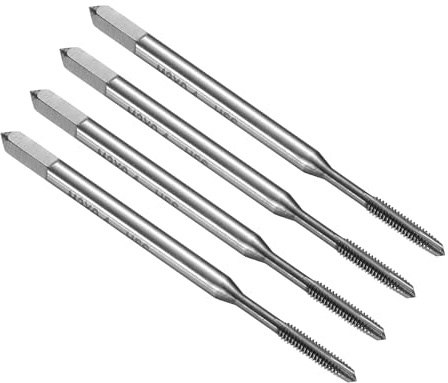 sourcing map Lot de 4 tarauds filetés à pointe en spirale, métriques M2 x 0,4 H2 avec revêtement TICN, outil de réparation de taraudage, filetage M2 en acier rapide (HSS)