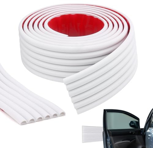 Garage Wall Protector, starke selbstklebende Gummi-Stoßstange Protektoren für Auto SUV Türen, Anti-Scratch und wasserdicht Garage Wall Protector Streifen für Autotüren, 3M x 7CM（White）