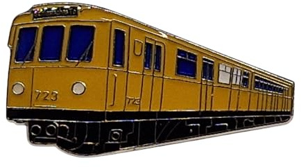 Pin für U-Bahn Berlin Kleinprofil A3-L Anstecker Anstecknadel Eisenbahn Zug Lokomotive Bahn Straßen-Bahn U-Bahn Schiene Dampf-Lok E-Lok Strab Metro Train Railroad Subway Underground