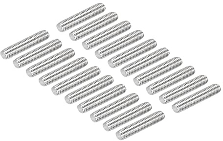 QUARKZMAN 20 Stück Gewindestange M6 x 30mm Gewindestab Gewindestifte | Metrische Vollgewindestange, Gewindebolzen, Messing, für Möbel Maschinen Schraubverbindungen