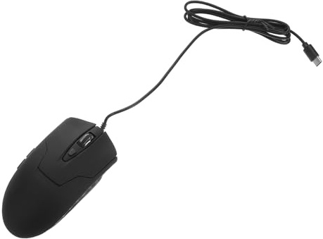 DIYEAH Souris Filaire Type C à 6 Boutons pour Ordinateur Portable et Bureau | Rétroéclairage Led, Précision 800 à 2400 Dpi, Abs Noir, Usage Polyvalent avec Câble 1, 5m