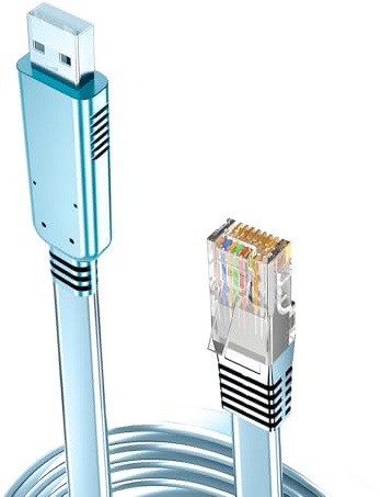 Cable USB a Consola SH-RJ45P con Chip 304 – 1,8 Metros para Routers y Conmutadores Cisco, Ubiquiti, Juniper y Otros Dispositivos de Red，Câble USB vers console connexion puce，cable consola huawei
