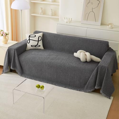 BXAEYIPOR Sofa überzug-2025 Neue Universelle rutschfeste Sofa Überwurf,Sofa-Schutzhülle 1/2/3/4 Sitzer für Wohnzimmer,Dunkelgrau Sofabezug