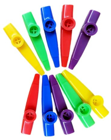 TOGEVAL Orff Schlagzeugset mit Tragbarem Kunststoff Kazoo für Kinder Leichtes Kinder Kazoo mit Membran für Musikunterricht und Musizieren