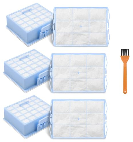 3x HEPA Filter + 3x Motorschutzfilter, Geeignet für Bosch BSG6 / BSGL3 / BSGL4 Serie, für Siemens VS06G / VS06B / VS06C / VSZ3 (Z3.0) Serie VSZ31423 VSZ31455 VSZ31456 VSZ31466 für Siemens Synchropower
