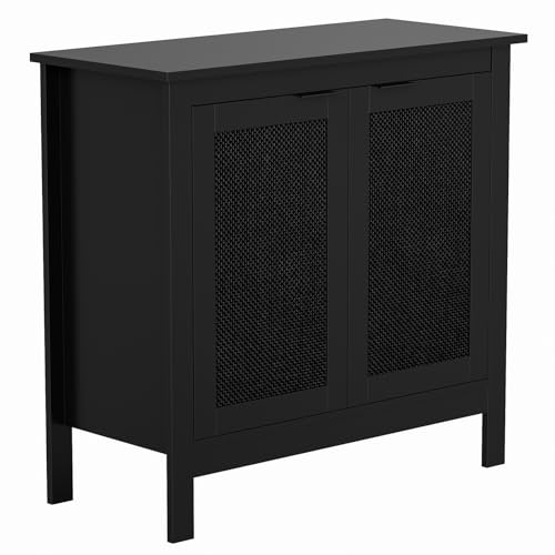 Skokliz Aparador de almacenamiento, moderno armario de cocina con estante ajustable, armario de suelo con puertas, armario de buffet para sala de estar, comedor, pasillo