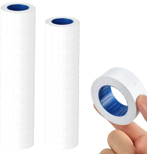 NUTKIT 20 rullar prismärkare etiketter, 10 000 stycken vita prisskyltklistermärken, avtagbara prisetiketter självhäftande, prismarkersklistermärken, prismärkningsrulle för detaljhandeln butik