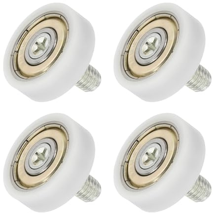 QUARKZMAN 4Pz Rotelle Box Doccia 22mm x 7mm Passo 2mm, Cuscinetti Box Doccia in Nylon Ruote di Ricambio Puleggia per Cassetti Guide per Porte Scorrevoli Bianco, M6 x 10mm Filettatura