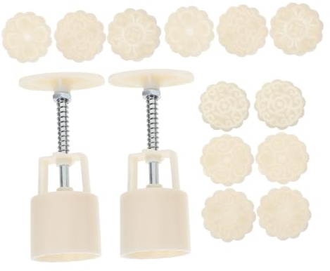ARTSEWPLY 2 juegos Molde para Pastel de Luna Moldes Abs con Sellos Decorativos para Galletas Cupcakes y Dulces Tradicionales Repostería Manual Fácil Limpieza