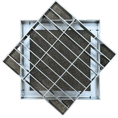 Rejilla Desague Terraza de Acero Inoxidable 304, Tapa de Drenaje de Piso Cuadrada, Tapa de Registro Empotrada, Adecuada para Piscinas, Patios, Jardines, Aceras(15x15x2cm/6x6x0.8in)