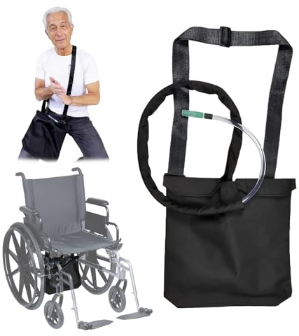 Urinbeutel tasche,Katheterbeutel Tasche,Kapazität Reißverschluss und Verstellbarer Schultergurt Für Einfachen Zugriff und Sicheres Verbergen Geeignet （Schwarz）