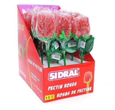 Rosas Dulces y Ramos de Caramelo, Marshmallow y Gominola – Brochetas “LOVE” y Cajas Expositoras de 12‑18 Unidades – Detalles Originales para San Valentín, Cumpleaños (Rosas de Pectina 15u)