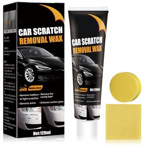 Efface Rayure Voiture, 2026 Nouveau Polish Voiture Rayure, 120ML Car Scratch Remover Avec Eponge, Rayures Anti-rayures Pâte Réparation, Rayures de Voitures Efface Rayures Anti-Rayures (1PCS)