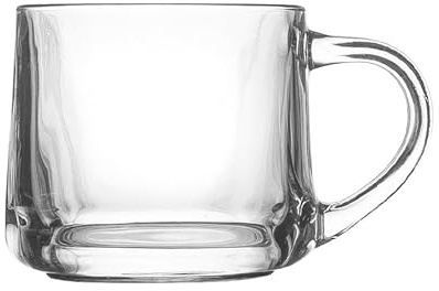 RUNZE765Z Bicchieri da cucina Tazza da caffè trasparente 13,4 once, tazze in vetro spesso senza piombo con manico for bevande calde/fredde, latte, cappuccino, tè e succhi di frutta per succhi