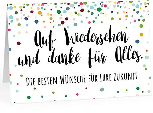 Einladungskarten Manufaktur Hamburg - XXL Abschiedskarte (A4) | Die besten Wünsche für IHRE Zukunft | mit Umschlag | edle und hochwertige Klappkarte | Zum Abschied | Maxi Karte | Überformat