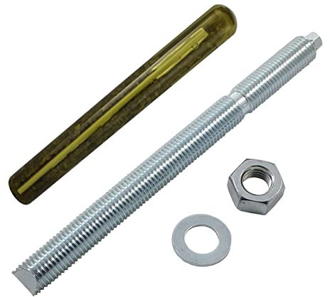 Lumonic Ankerstange + Verbundankerpatrone M24 x 300 Verzinkt I Zur Verwendung als Keilanker, Metalldübel, Bolzenanker, Blitzdübel I Für verschiedene A