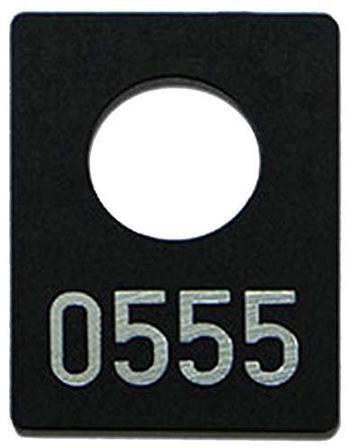 1000 Garderobenmarken Kunststoff, Plastik mit Ziffernprägung # 0001-1000, Farbe wählbar (schwarz)