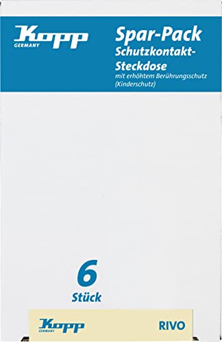 Kopp Profi-Pack: 6 Schutzkontakt-Steckdose mit erhöhtem Berührungsschutz,16A, 250V~, Rivo anthrazit, 945115050