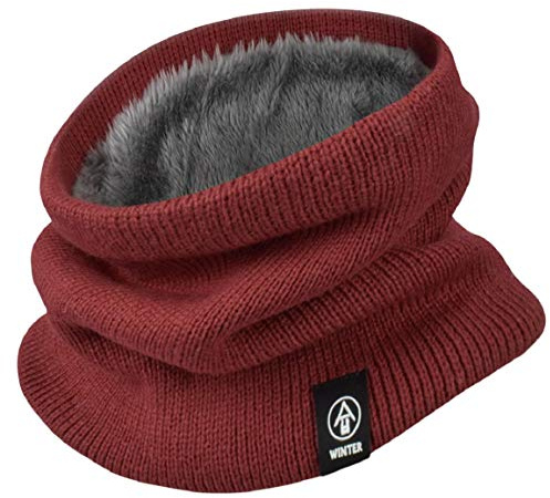 Yuson Girl Schlauchschal Damen Herren Winter Halsschlauch Dick Fleece Halswärmer Fleece Loop Schal Unisex Innenfutter Neckwarmer Multifunktionstuch Strickschal für Outdoor