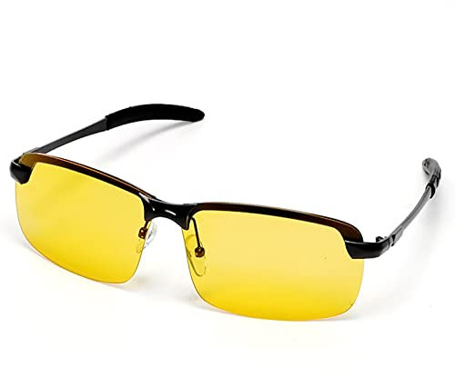 VJK Lunettes de conduite de nuit Anti-éblouissement, polarisées TAC, vision nocturne HD, lentilles de clarté, lunettes de sécurité pour hommes femmes conduisant les jours de pluie