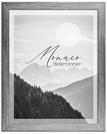 BIRAPA Monaco Bilderrahmen 42x59,4 cm (DIN A2) Grau Gewischt - Posterrahmen, Wechselrahmen, Modern