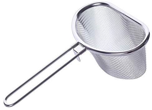 Schaumlöffel Sieb Schöpfkelle 304 Edelstahl Seiher Filter Mesh Küche Löffel Nudeln Fine Mesh Spaghetti-Sieb mit Verbrühungsschutz Wärmedämmung aushöhlen Griff 8.5 Schaum Abseihlöffel ( Color : A )