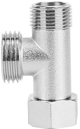 2 Stück Sprayer Connected European Standard 3/8 Zahnadapter Vernickeltes Material 3-Wege-Anschlussventil Toilettenumlenkventil Adapter Spülventil