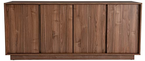 Miliboo - Aparador vintage (4 puertas, 180 cm, acabado de madera oscura, color nogal