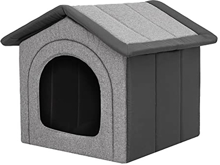 Pillowprim Haustierhütte, Hundeecke, Haustierzwinger, Hundehütte, Ruhebereich, Zwinger, Tierheim, Hundezwinger, R6: 72 x 76 cm, Graphit Ökoleinen + Graphit Oxford