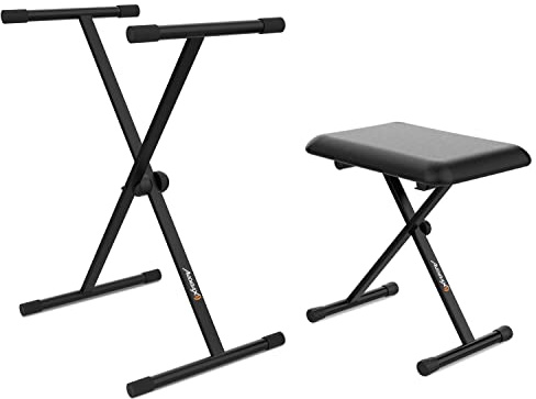 Audibax Onyx Pack V2 de Soporte Teclado/Piano + Banqueta