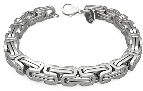 Fly Style Byzantiner Königskette Armband Herren - Königsarmband Edelstahl silber poliert