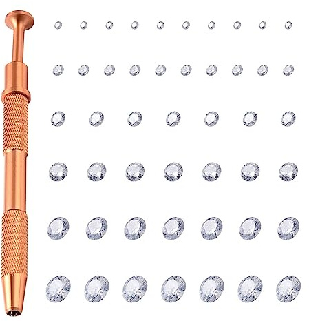 Craftdady Zirkonia-Cabochons der Güteklasse A, klare, facettierte Strass-Cabochons für Ohrringe, Armbänder, Anhänger, Schmuck, Bastel- und Kunsthandwerkprojekte, 120 Stück, mit Pinzetten-Greifwerkzeug