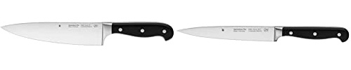WMF Spitzenklasse Plus Kochmesser 34 cm, Klinge 20 cm & Spitzenklasse Plus Fleischmesser 28 cm, Made in Germany, Messer geschmiedet, Performance Cut, Spezialklingenstahl, Klinge 16 cm