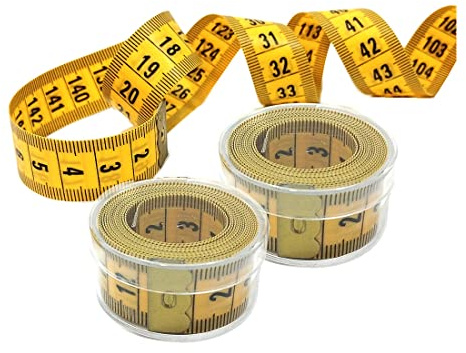 2 Unité/Ruban métrique, mètre de couture avec centimètres, mètre pour mesurer les tissus, le corps, les meubles, etc. mètre avec boîte de rangement, différents packs (2)