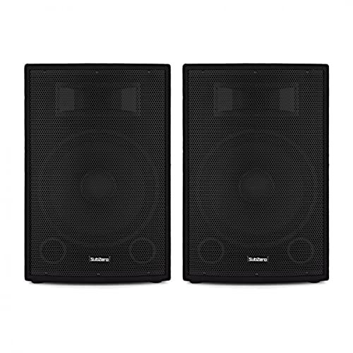 SUBZERO Passive PA Speakers Pair 15 Inch - 400W Peak