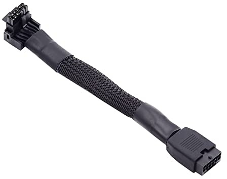 NFHK 12VHPWR ATX3.0 PCI-E 5.0 Power Modular Kabel Stecker auf Buchse Aufwärts gewinkelt 90 Grad Verlängerung für 3080 3090TI PSU 16Pin 12+4P Grafikkarte